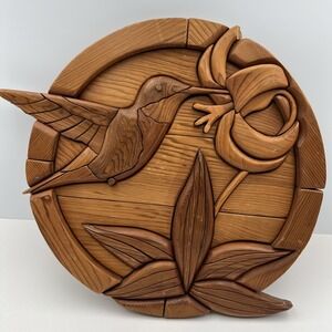 Red Cedar B.C. Wood Hummingbird‎ Plaque by John & Myrna Dobmeier.
